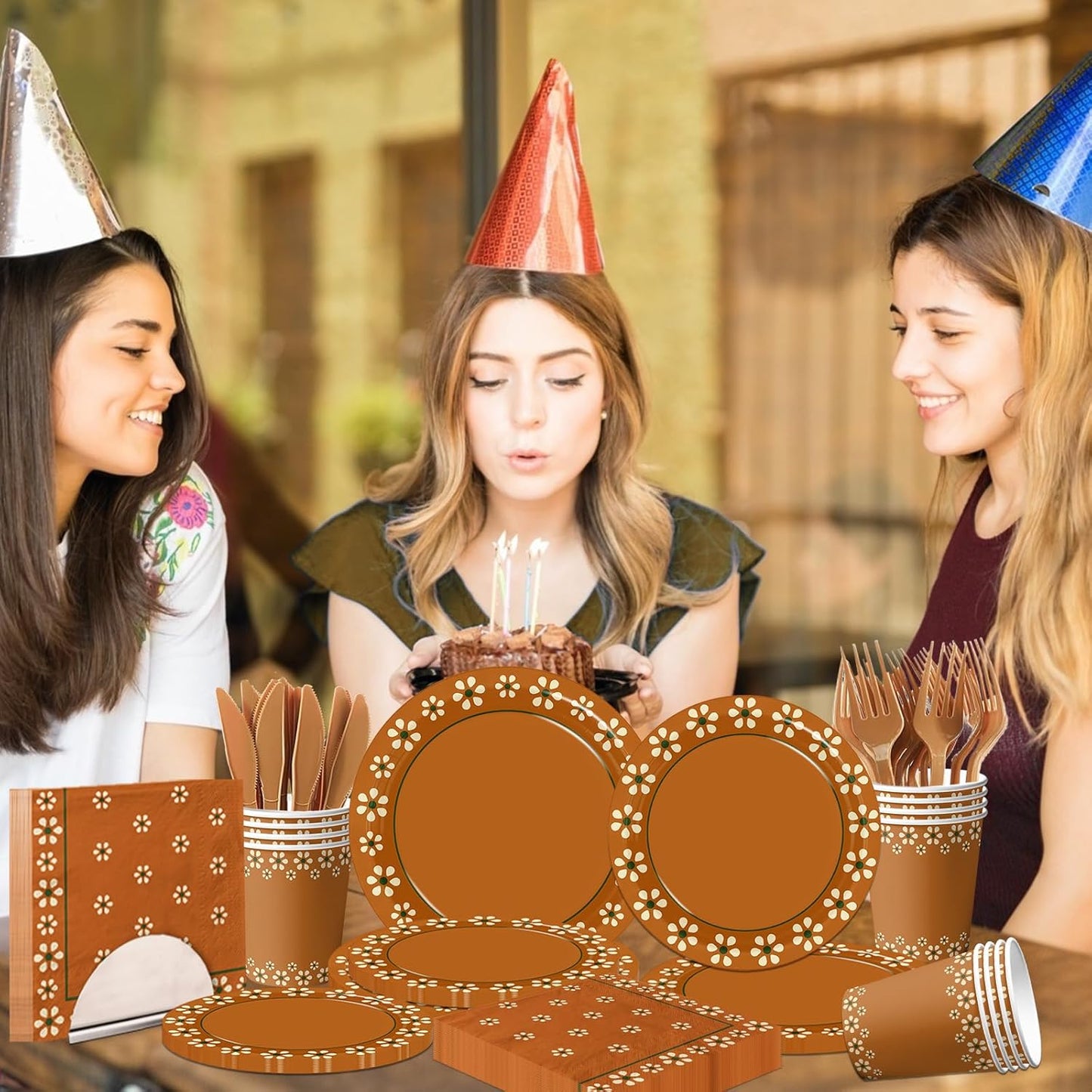 Platos De Barro Mexicanos Paper Plates，Mexica Party Decoration Mexican Cups Napkins for Mexican Theme Party Decorations,Servrs 24