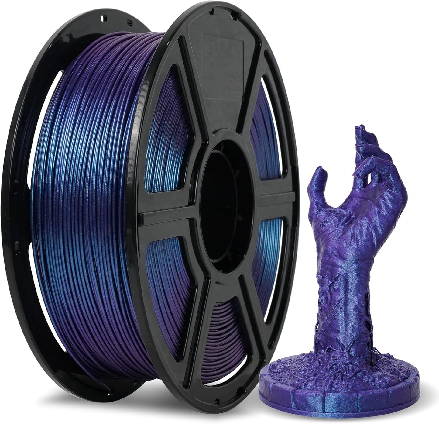 FLASHFORGE PLA Filament 1.75mm +/- 0.02mm Upgraded Nebula Purple, Color Changeable 3D Printer Filament 1kg, Chameleon 3D Printing Filament Changing Colors with Light, Perfectly Conceals Layer Lines