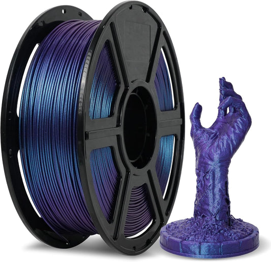 FLASHFORGE PLA Filament 1.75mm +/- 0.02mm Upgraded Nebula Purple, Color Changeable 3D Printer Filament 1kg, Chameleon 3D Printing Filament Changing Colors with Light, Perfectly Conceals Layer Lines