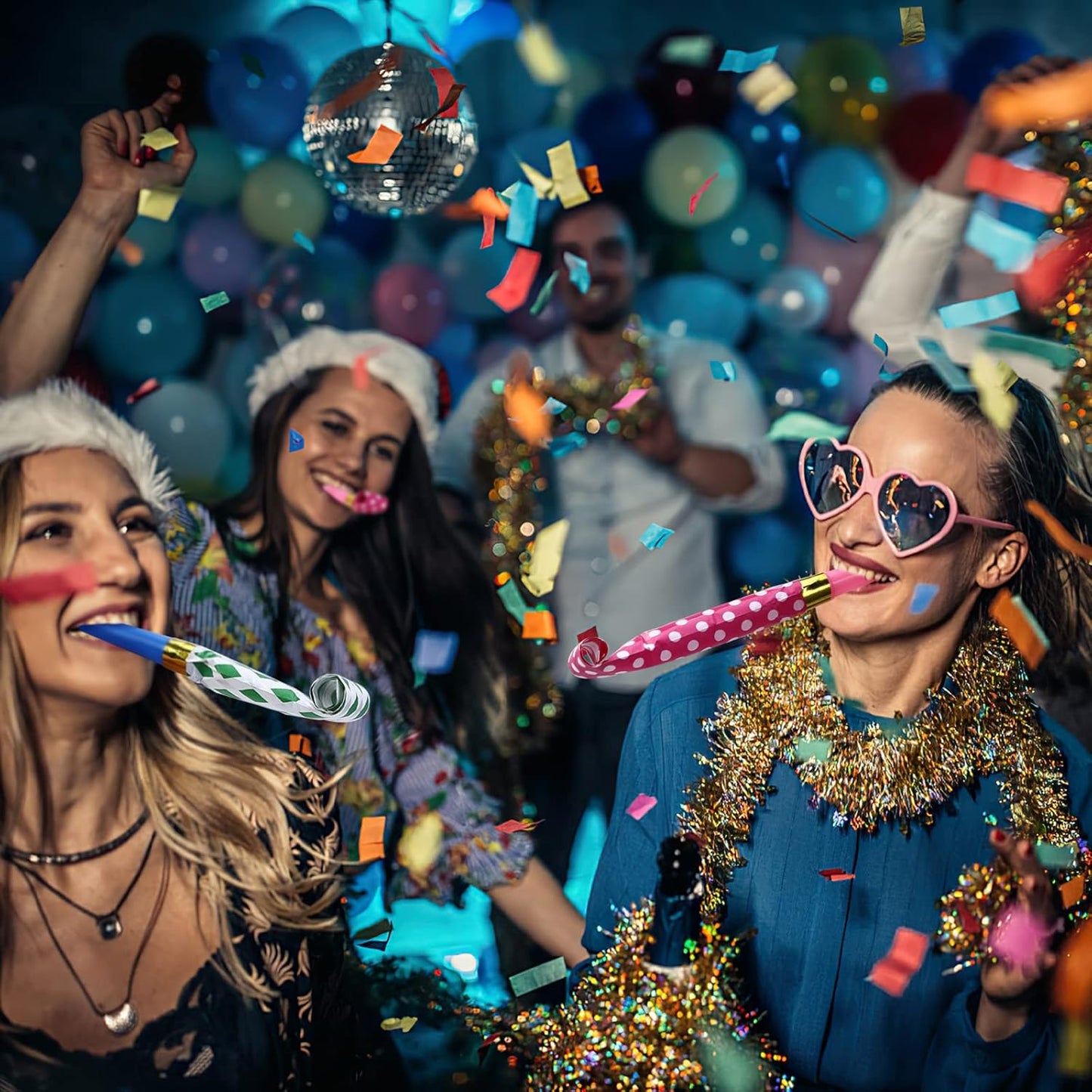 Koogel 100PCS Party Blowers for Kids, Noisemaker Toys Party Whistles Birtthday Blow Horns for Family Gatherings, Kids Birthday