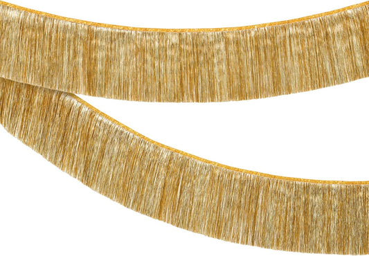 KatchOn, Large Champagne Gold Fringe Garland - 6.5 Feet, Pack of 2 | Foil Fringe Banner for 50th Birthday Decorations | Gold Streamers for Casino, Bachelorette, Retirement, Anniversary Decorations