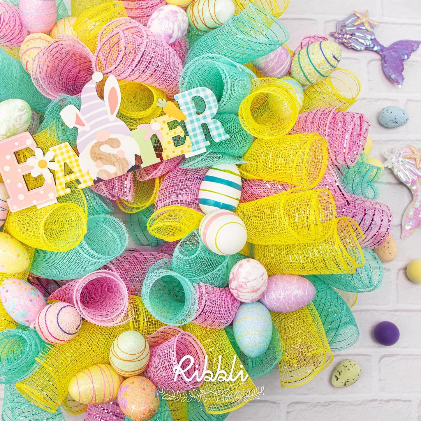 Ribbli 2 Rolls Light Pink Mesh Ribbon,10 inch x 30 feet(10Yard) Each Roll,Metallic Light Pink with Pink Wide Foil,Use for Wreaths Swags,Valentine’s Day and Christmas Decoration