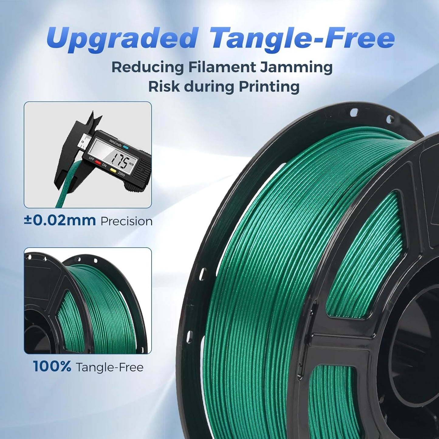 FLASHFORGE Rapid PLA Filament 1.75mm Aurora Green, 500mm/s High Speed Printing, 3D Printer Filament 1kg Spool, Dimensional Accuracy +/- 0.02mm, Enjoy Exceptional Print Quality