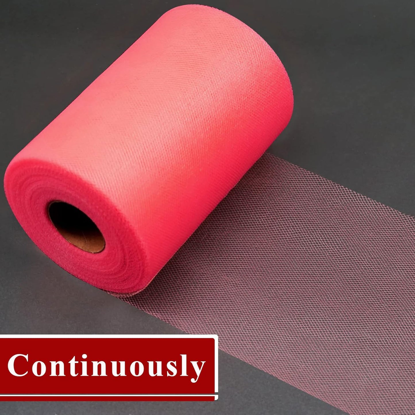 Coral Tulle Fabric Rolls 6 Inch by 200 Yards (600 feet) Fabric Spool Tulle Ribbon for DIY Coral Tutu Bow Baby Shower Birthday Party Wedding Decorations Craft Supplies