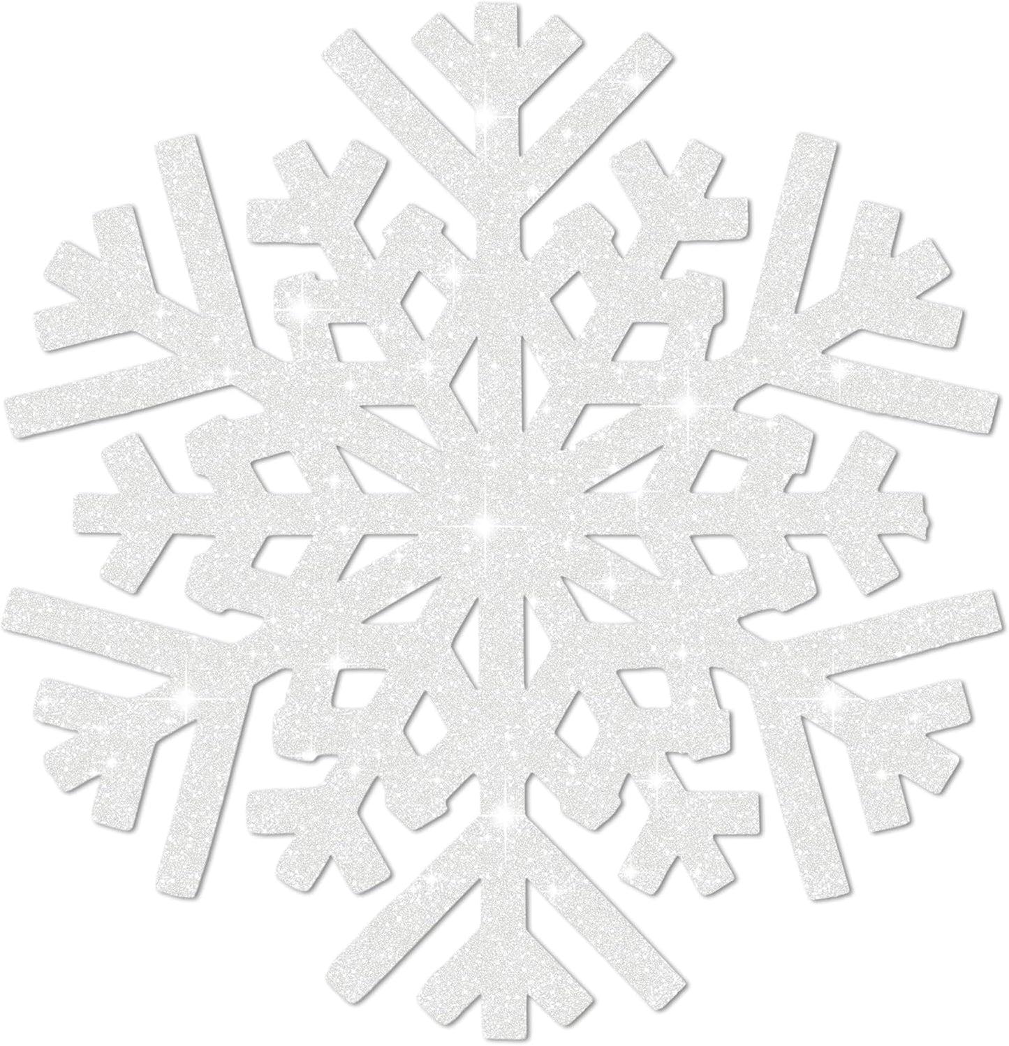 30Pcs Snowflake Paper Placemats Christmas Sliver Glitter Disposable Place Mats Winter Round Sparkle Decorative Table Chargers Xmas Snowflake Decoration for Holiday Festival Dining Tableware