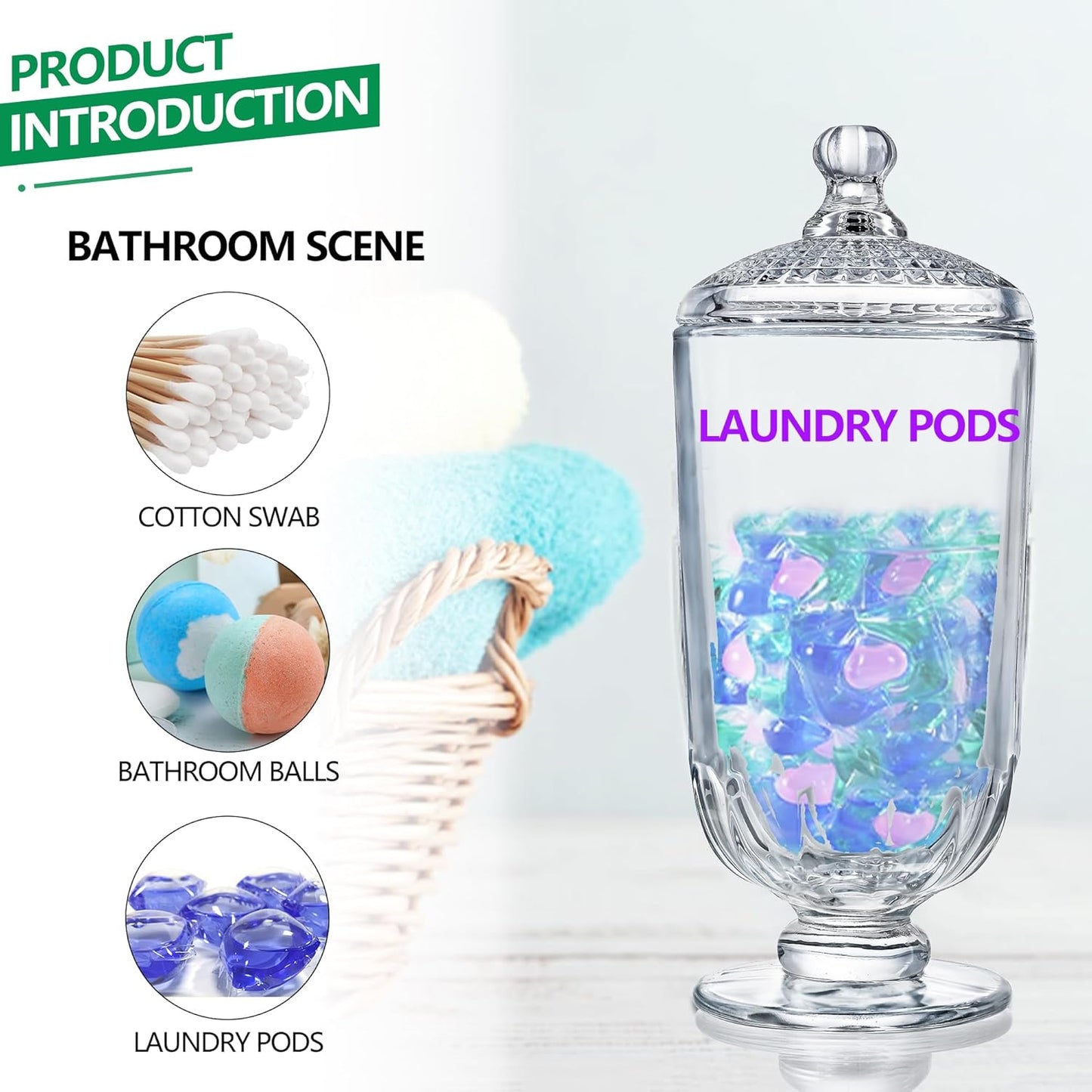 24oz Clear Glass Candy Jar with Lid Glass Cookie Jars Storage Decorative Jars for DIY Projects,Candy Buffet,Shower Favors