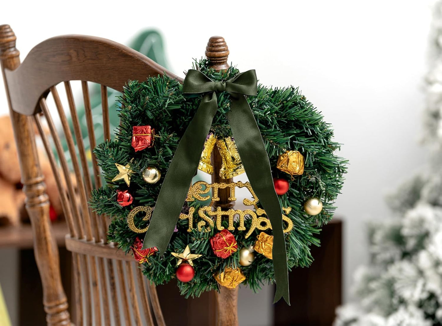 Moss Green Satin Ribbon Double-Faced Wired Ribbons for Gift Wrapping Flower Bouquet Bows Wedding Invitation Christmas Decor Crafts 1-1/2 Inch 10 Yards