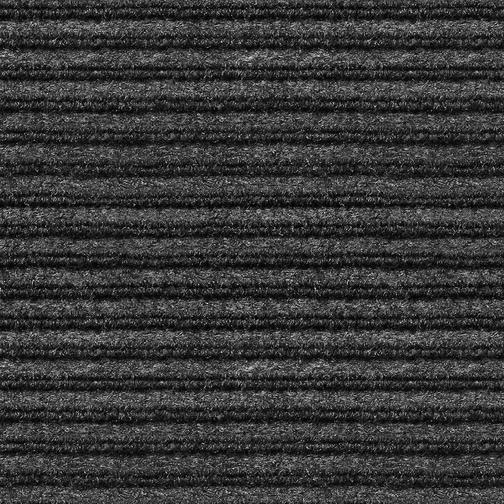 House, Home and More Indoor Outdoor Double-Ribbed Carpet Runner with Skid-Resistant Rubber Backing - Smokey Black - 4 Feet x 25 Feet