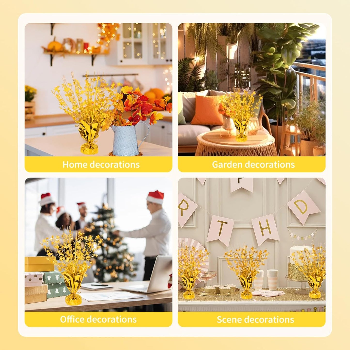 6 Pack Star Table Centerpieces for Party, Birthday Table Decorations for Kids Adults, Party Centerpieces for Tables for Wedding Baby Shower Graduation Holiday Event (Gold)