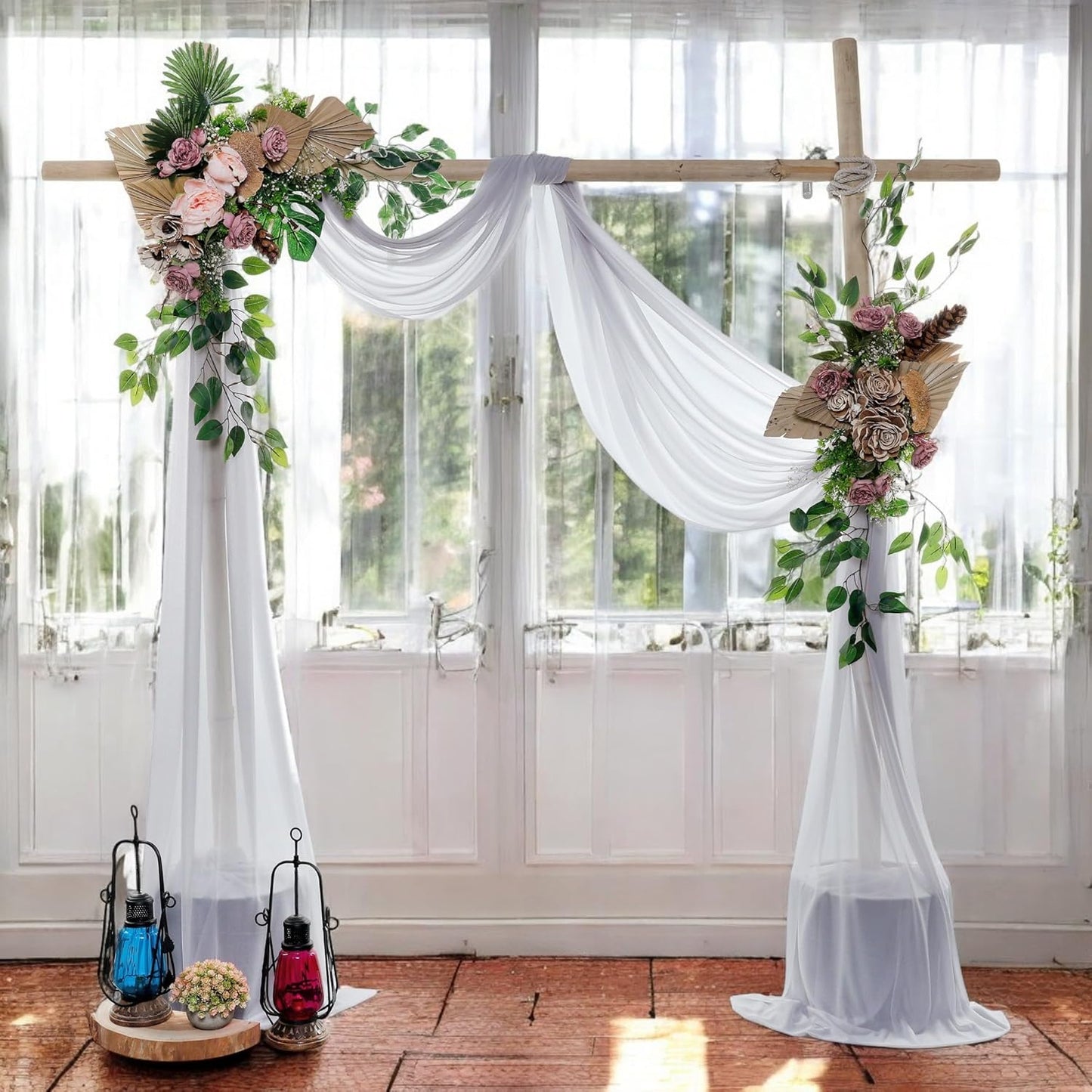 MDS Halloween Chiffon Draping Fabric - 1 Panel, 30" Wide x 40ft Long - Sheer Spooky Arbor & Canopy Drapery for Haunted House Backdrops, Party Ceilings, DIY Costumes & Themed Events - Cool Gray