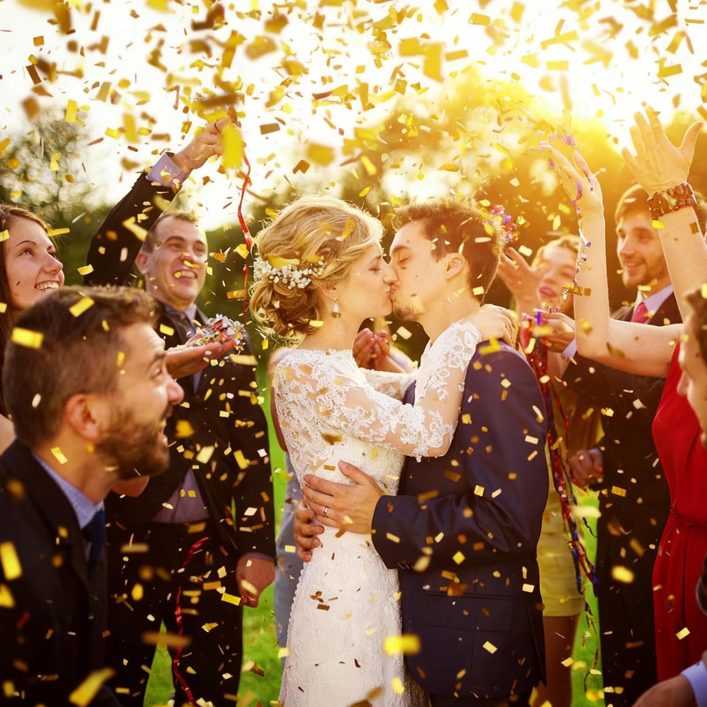 Sumind 1000 Grams Gold Silver Large Metallic Confetti Rose Glitter Throwable Table Scatter Foil Confetti for Wedding Birthday Party Baby Shower Graduation Christmas Celebrations