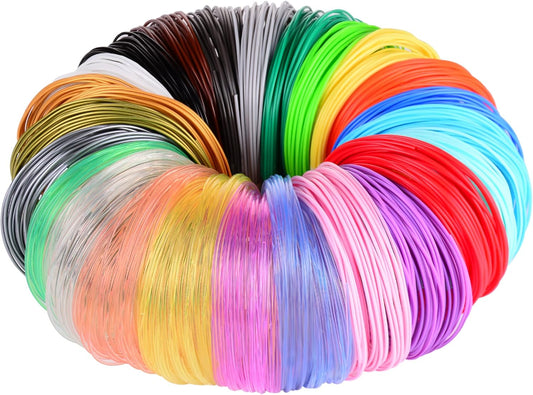 3D Pen 3D Printer Filament, 24 Colors 1.75mm PLA Filament Pack, High-Precision Diameter Filament, Each Color 10 Feet, Total 240 Feet Lengths by Mika3d
