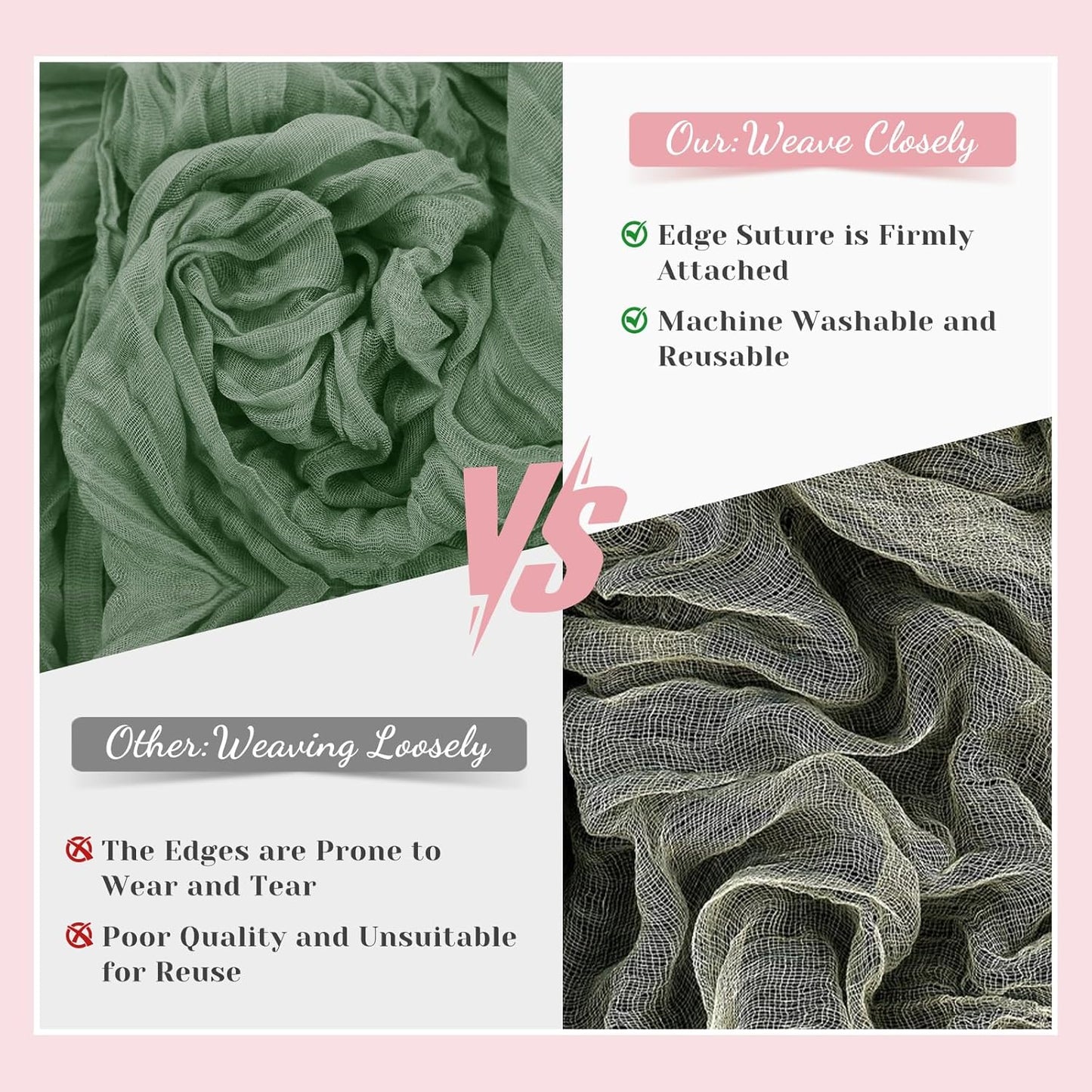 Sage Green Table Runner, 10Ft 120in Cheesecloth Table Runner, Gauze Rustic Cheese Cloth Table Runners for Wedding, Party, Baby Shower, Boho Table Runners for Christmas Thanksgiving Halloween Easter