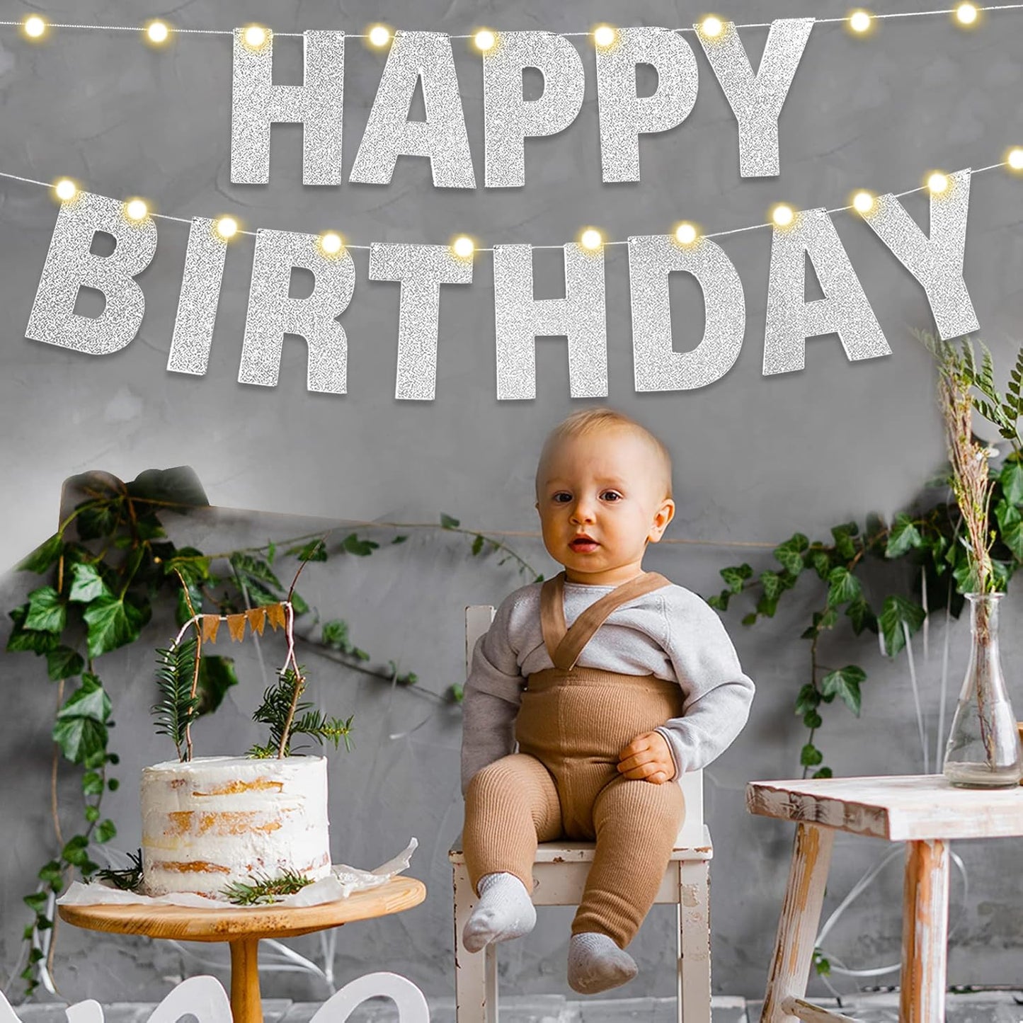 TaoBary 112 Pcs DIY Letter Kit Glitter Customizable Banner Letters Include 107 Letters and Numbers 3 Rope and 2 Needles for Birthday Halloween Christmas Wedding Valentine Party Decor(Silver)