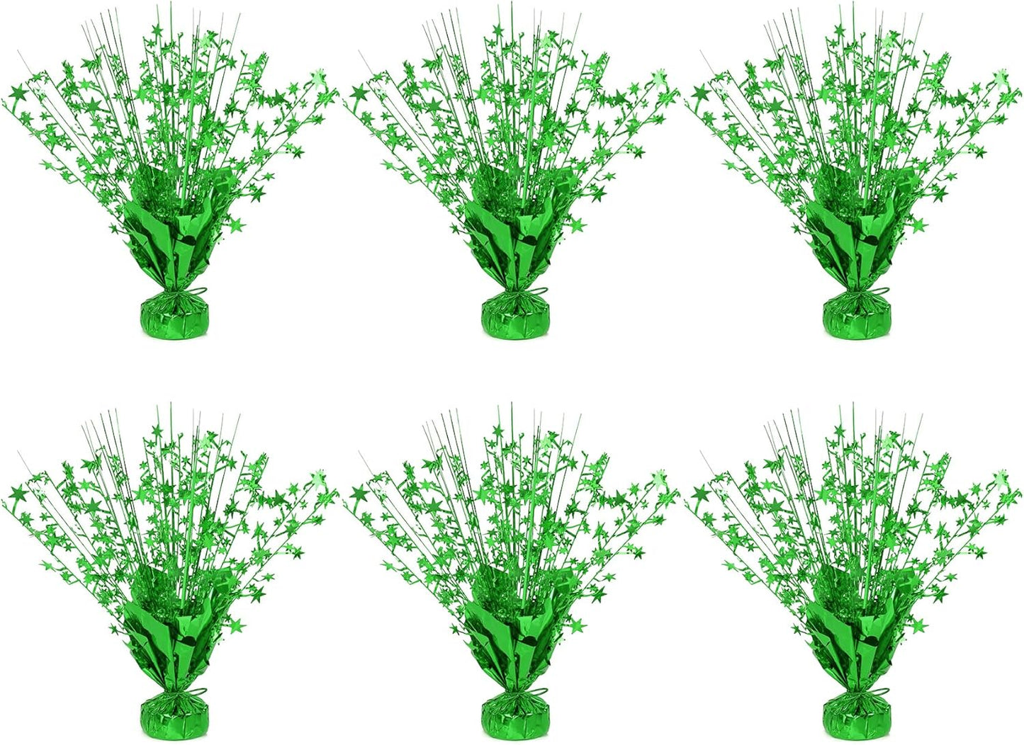6 Pack Star Table Centerpieces for Party, Birthday Table Decorations for Kids Adults, Party Centerpieces for Tables for Wedding Baby Shower Graduation Holiday Event (Green)
