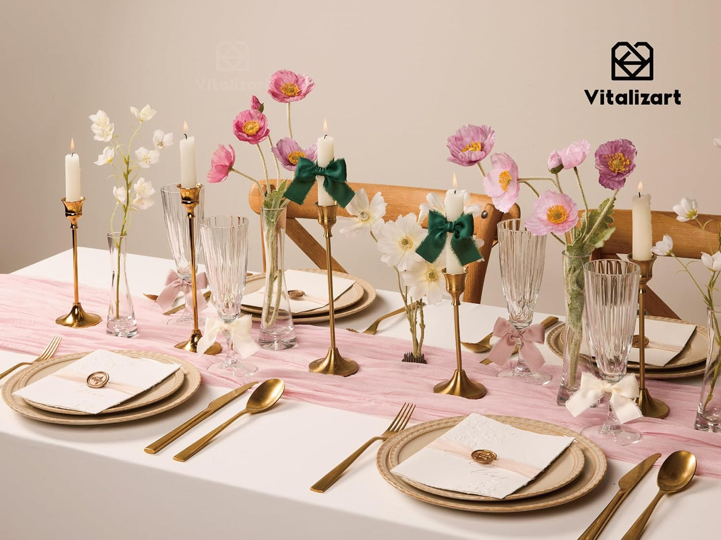 Vitalizart Silk Satin Ribbon 1 inch x 30 Yard Nude Handmade Frayed Ribbons for Gift Wrapping Baby Shower Wedding Bridal Bouquets Holiday Decor