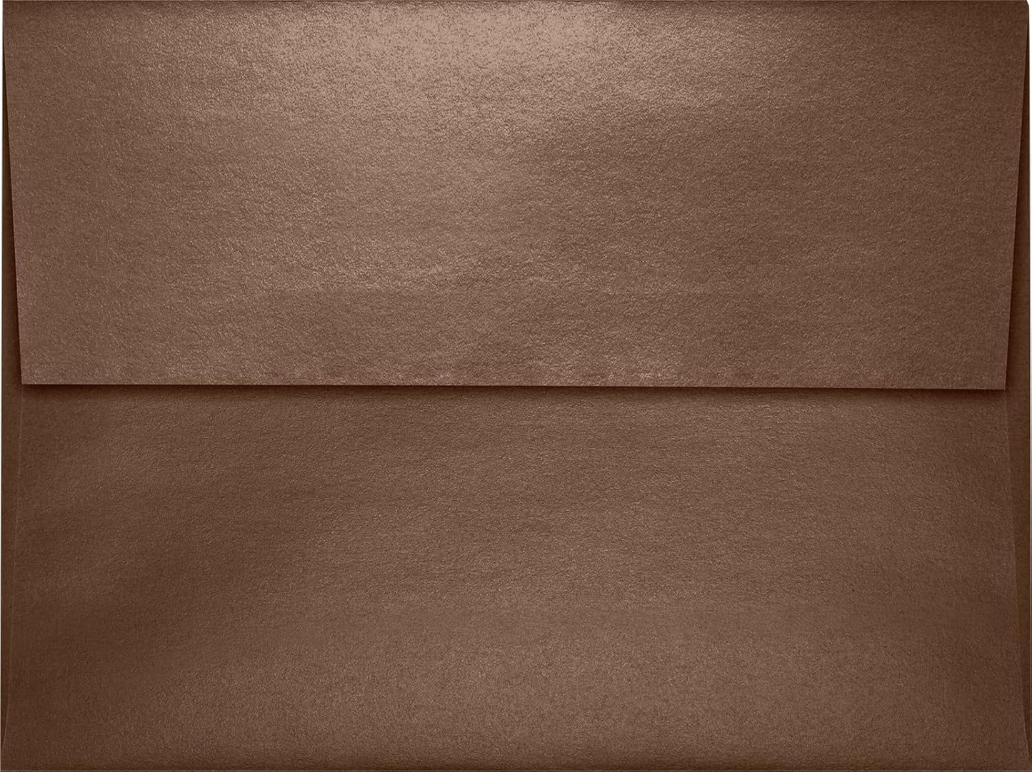 LUXPaper A7 Invitation Envelopes | Peel & Press | 5 1/4" x 7 1/4" | Bronze Metallic | 80lb. Text | 50 Qty