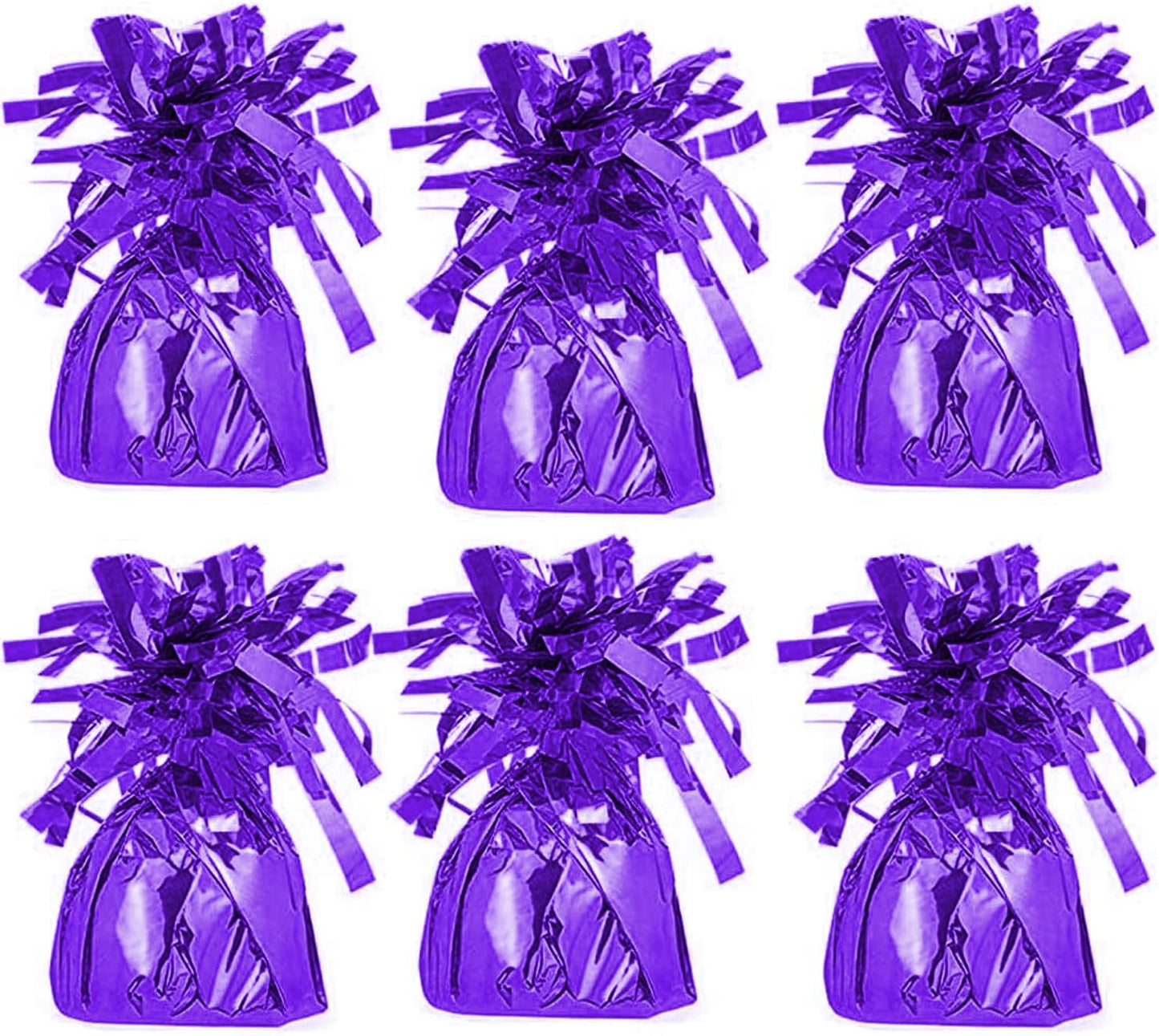 Metallic Balloon Weights, Birthday Party Favors, Novelty and Gag Gifts, 5.5" Inches, 6-Pack (Purple)