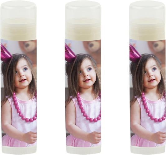 Andaz Press Bulk Photo Personalized Gift and Party Favors Collection, Lip Balm Favors, Custom Photo, 12-pack