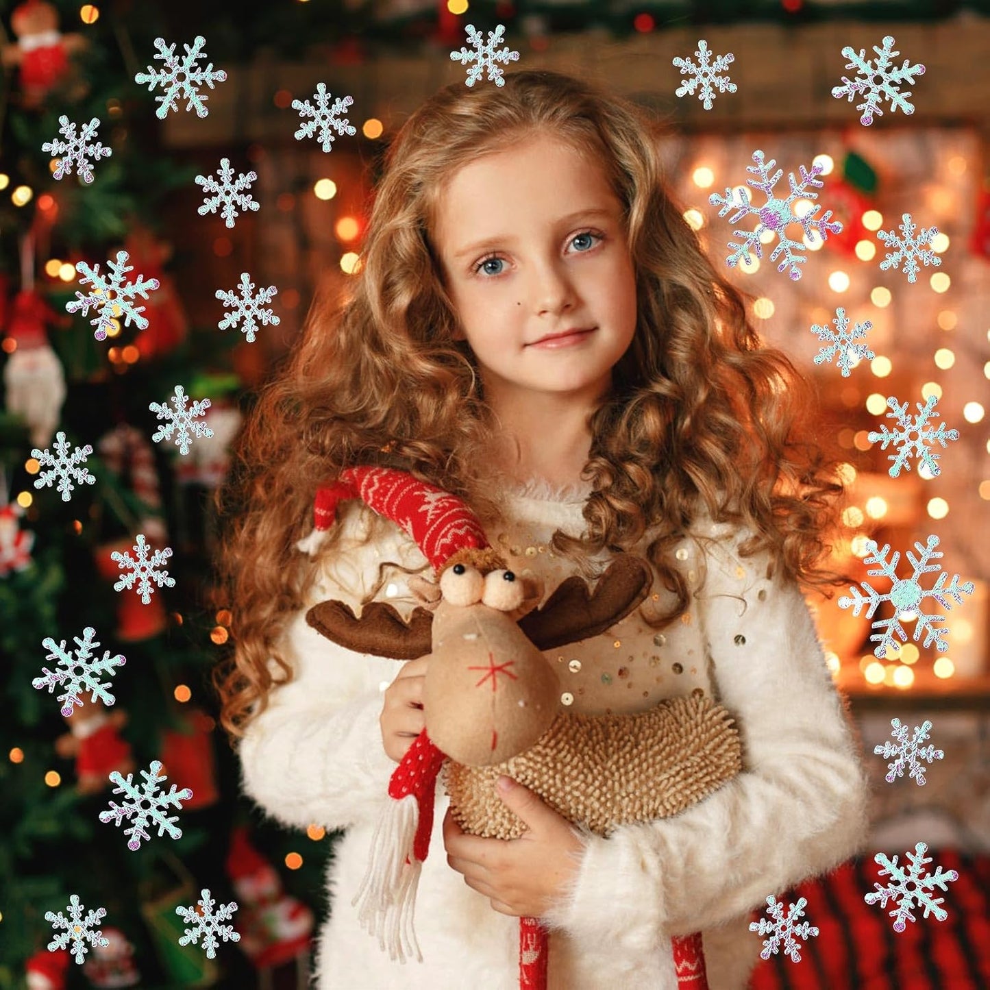 MARFOREVER Snowflake Confetti Decorations, Winter Snowflake Glitter Confetti White Snow Scatter Confetti Winter Wonderland Table Centerpiece for Winter Wedding Birthday Party Decor Supplies