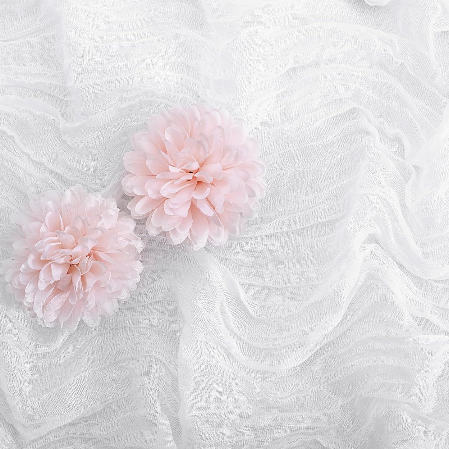 Aktor 12 Pack White Table Runner Boho Cheesecloth Table Runner Semi Sheer Gauze Fabric Runners for Wedding Birthday Baby Shower Party Boho Table Decoration（White）