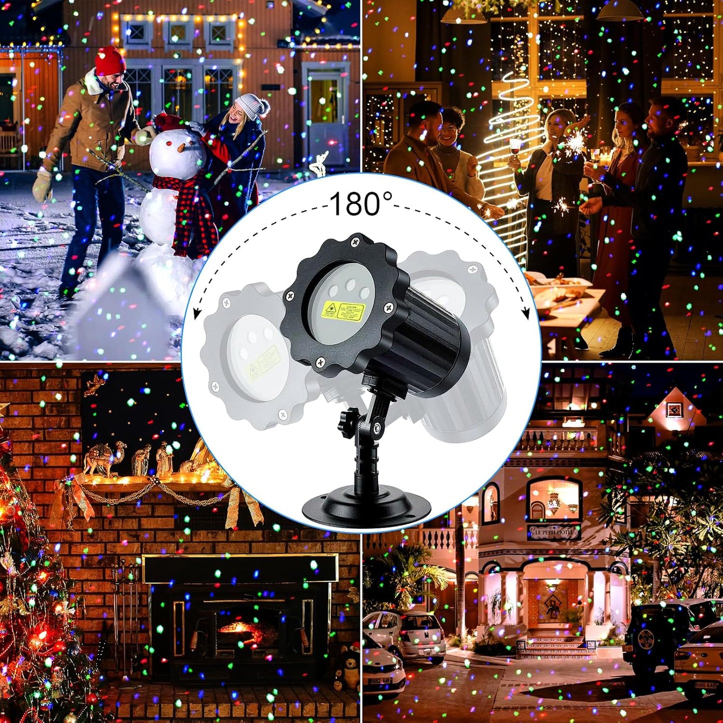 Christmas Projector Lights Outdoor, Garden Light Projector with Timer, Firefly Lights, IP65 Waterproof, Holiday Decoration for Halloween, Christmas, Home, Party, Garden Decor