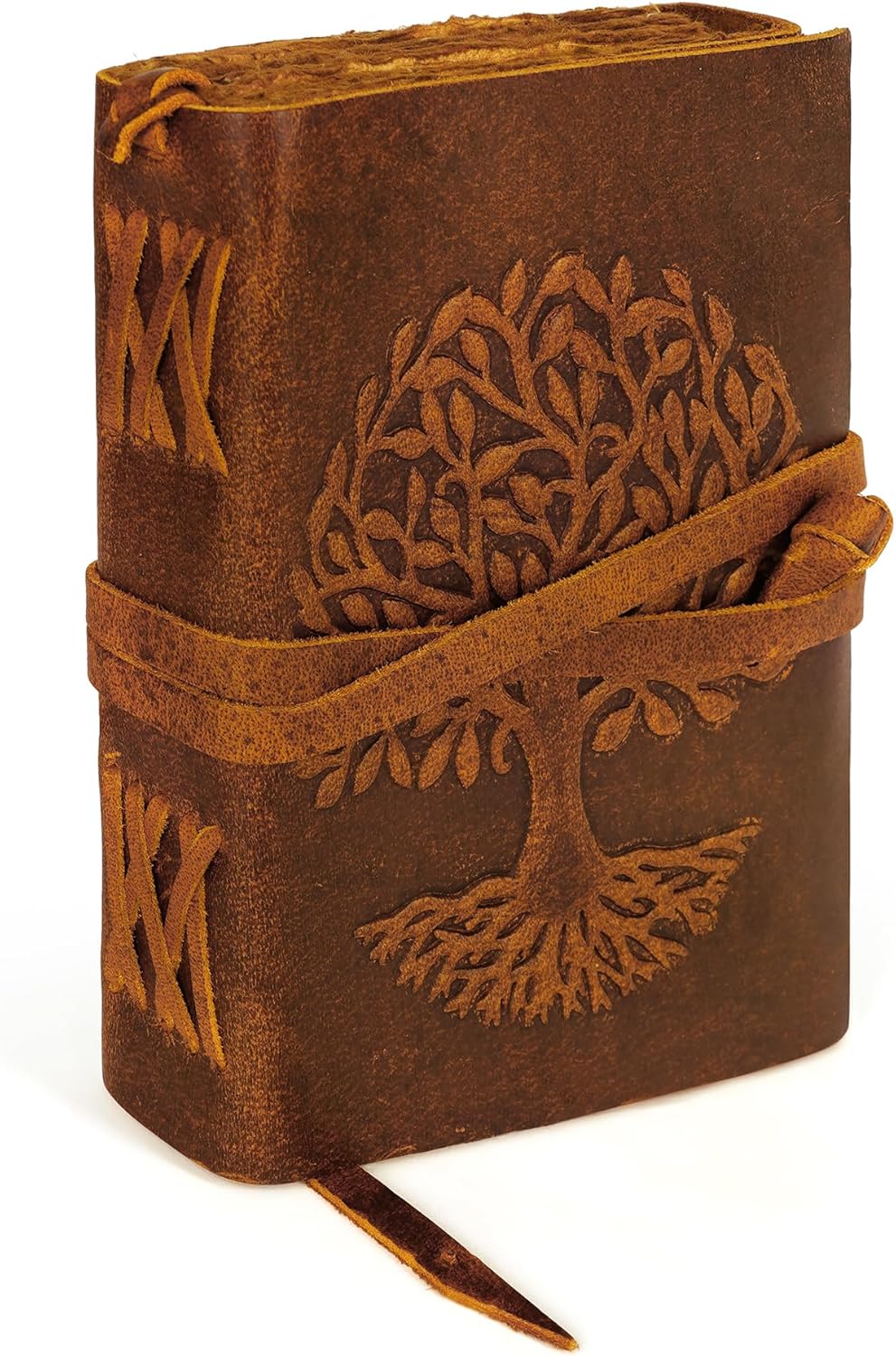 LUXEORIA Tree Of Life Leather Journal for Women and Men, Handcrafted Leather Journal for Writing Womens, Sketchbook, Travel Diary with Unlined Deckle Paper, Tan 6x8