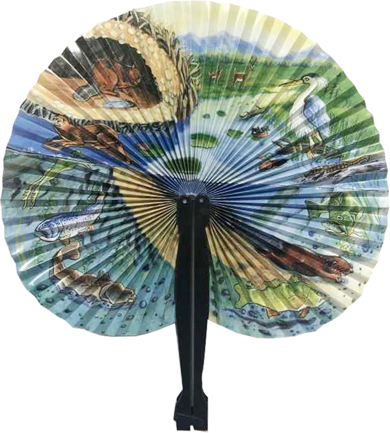 20 Pcs 10" Safari Print Animal Folding Paper Fan Bulk Assortment for Gifts,Weddings, Festival, Birthday, Summer,Party Favors,School Cultural Shows