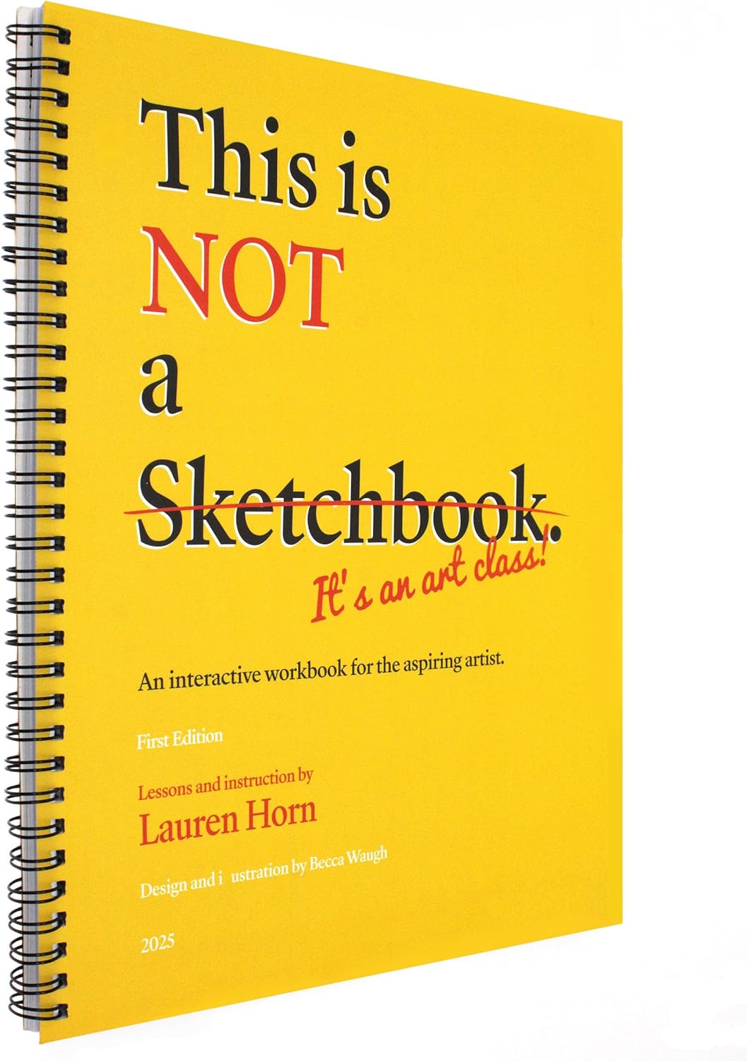 Sonjade Sketch Books This is NOT a Sketchbook, It's an Art Class! Art Book Drawing Pad, 100 Sheets, 8.6 x 11 Inch, Yellow