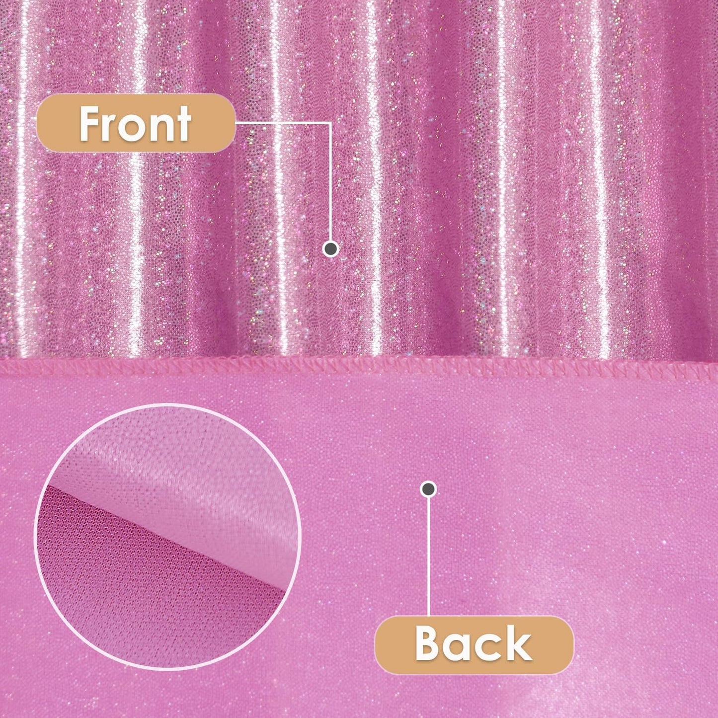 Fitable 2 Pack Pink Sequin Tablecloth for Parties 60x120 Inch - Sparkle Glitter Table Cloth Laser Rectangle Overlay for Wedding Baby Shower Ceremony Birthday Holiday Banquet