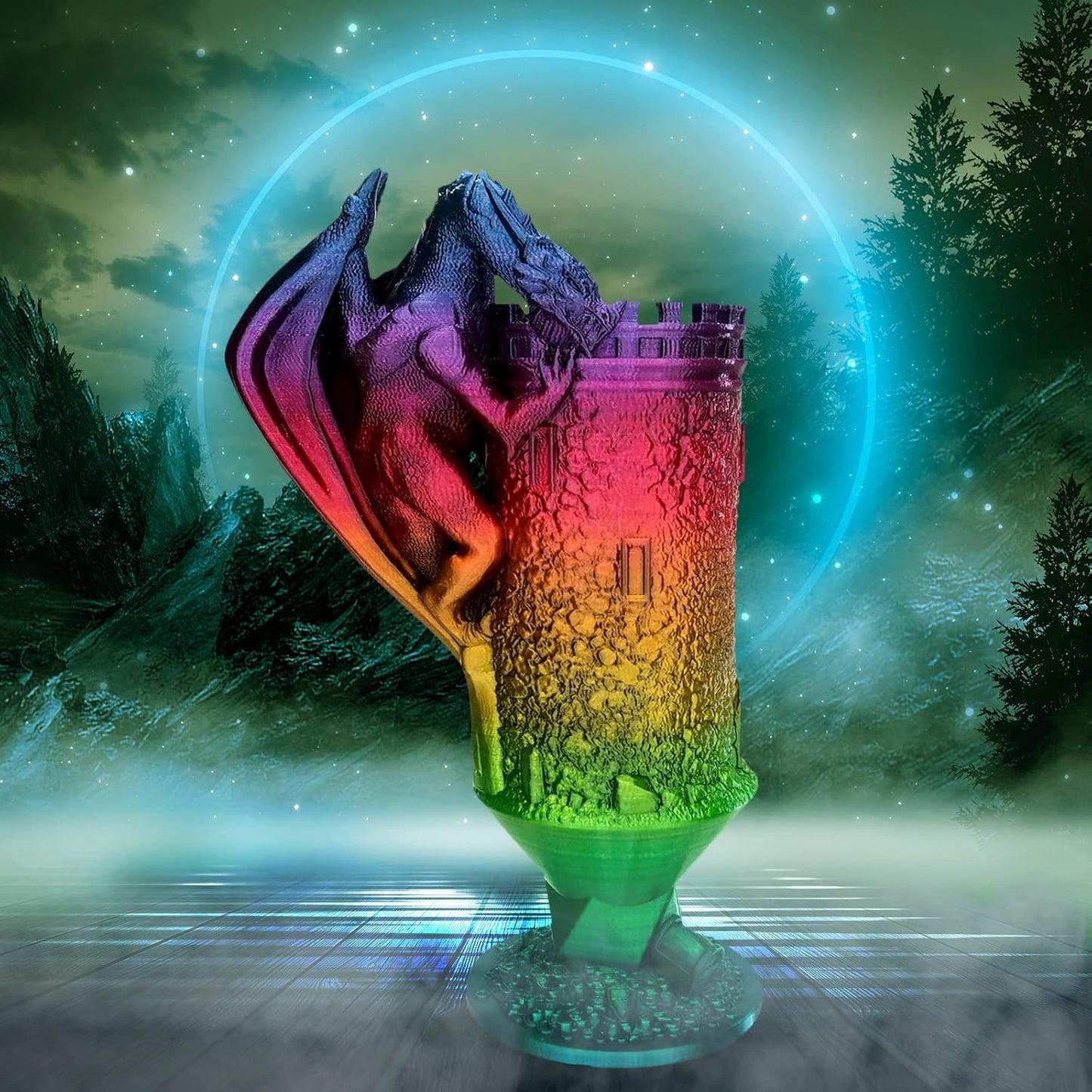 AMOLEN PETG 3D Printer Filament 1.75mm Gradient Rainbow PETG Multicolor Rainbow 1KG/2.2lb