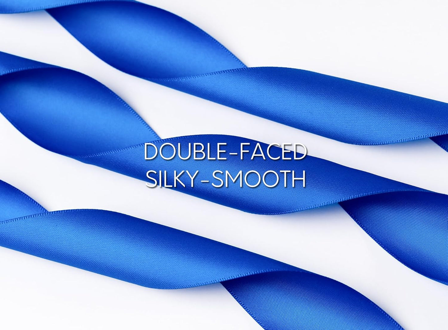 Royal Blue Satin Ribbon 1-1/2 Inch x 50 Yards Double-Faced Ribbons for Gift Wrapping Flower Bouquet Wedding Paper Bows Invitations Crafts