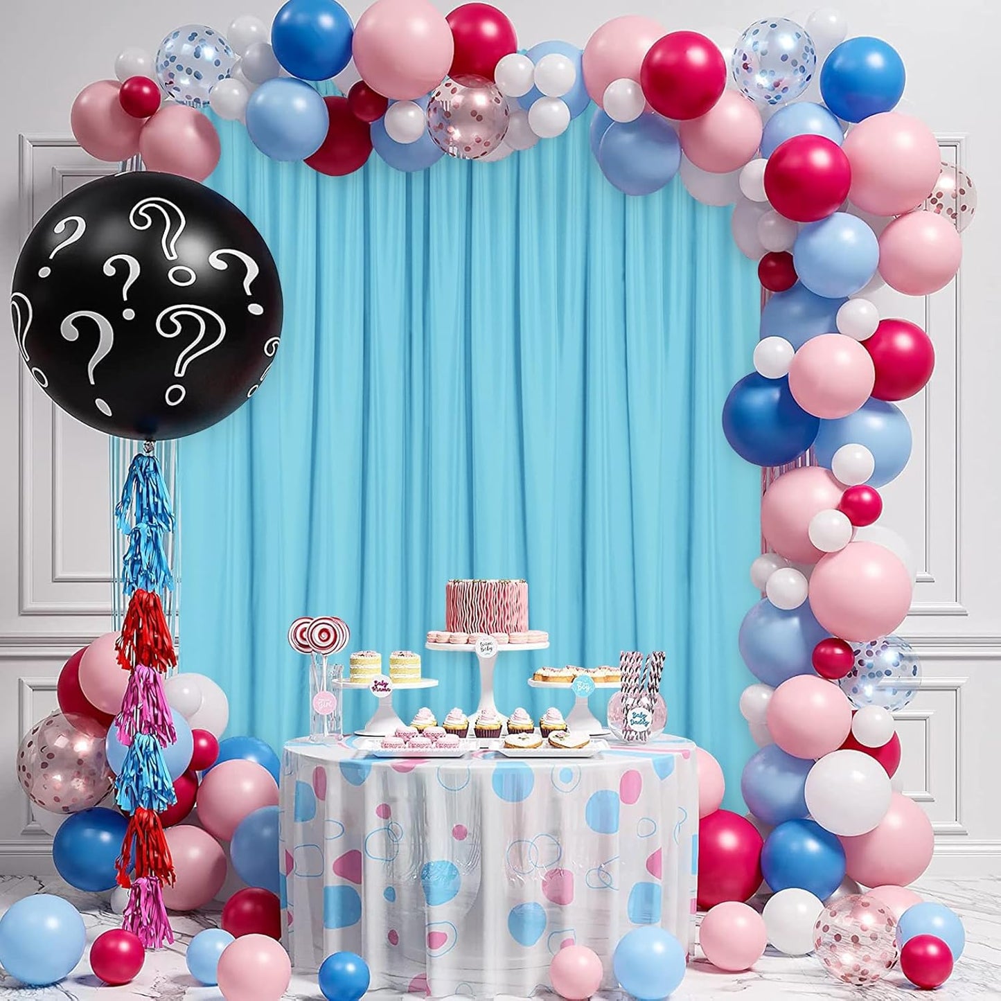 DWCN 10x10 FT Backdrop Curtains for Parties, Photography Backdrop Drapes with Rod Pockets for Wedding Decorations Stage Birthday Family Gatherings, 2 Panels 5ft x 10ft, Baby Blue