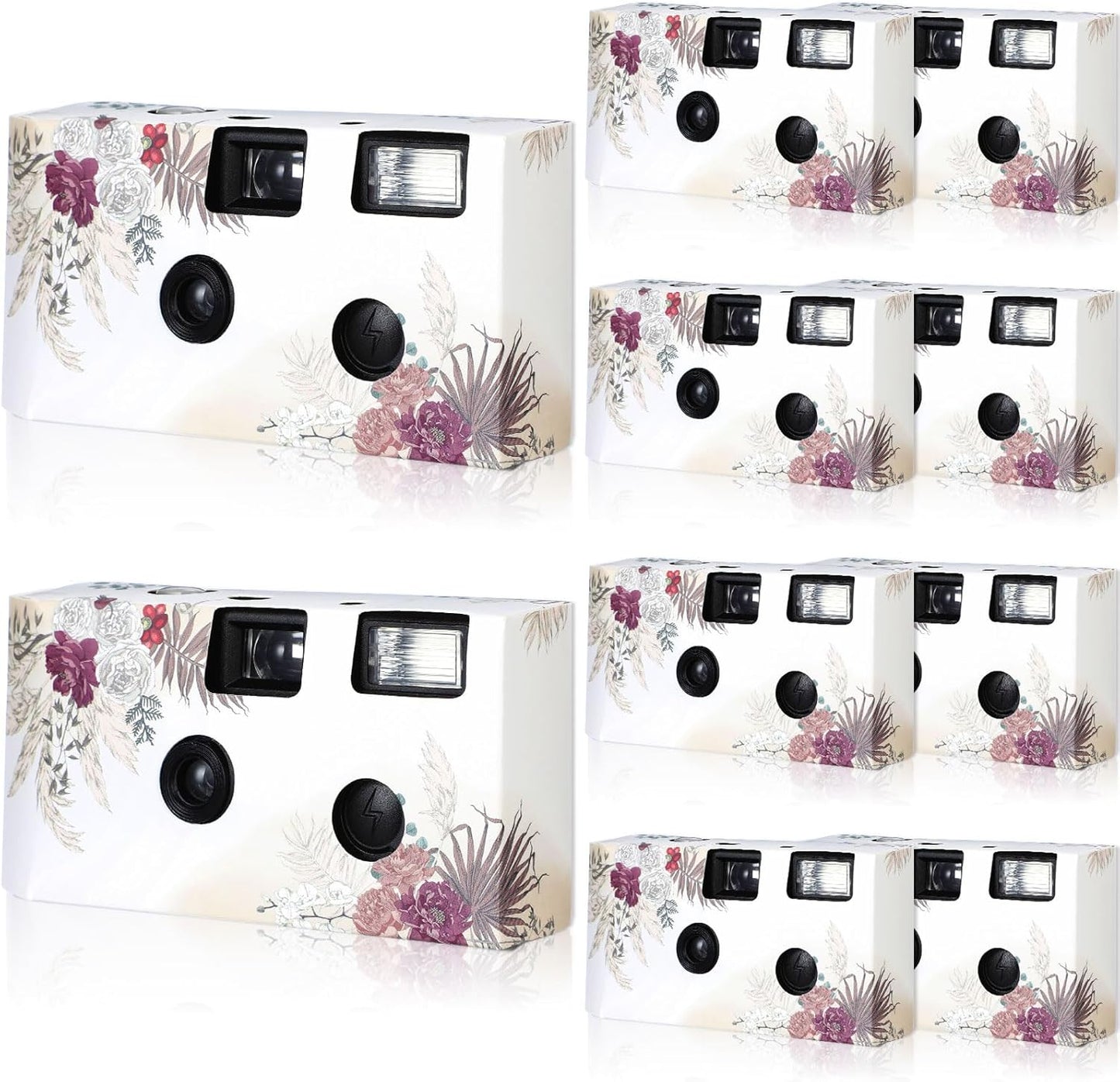 Zhengmy 10 Pack Disposable Camera Bulk for Wedding, 34mm Single Use Camera Bulk with Flash One Time for Gathering Wedding Travel(Bohemian,Colorful Film)