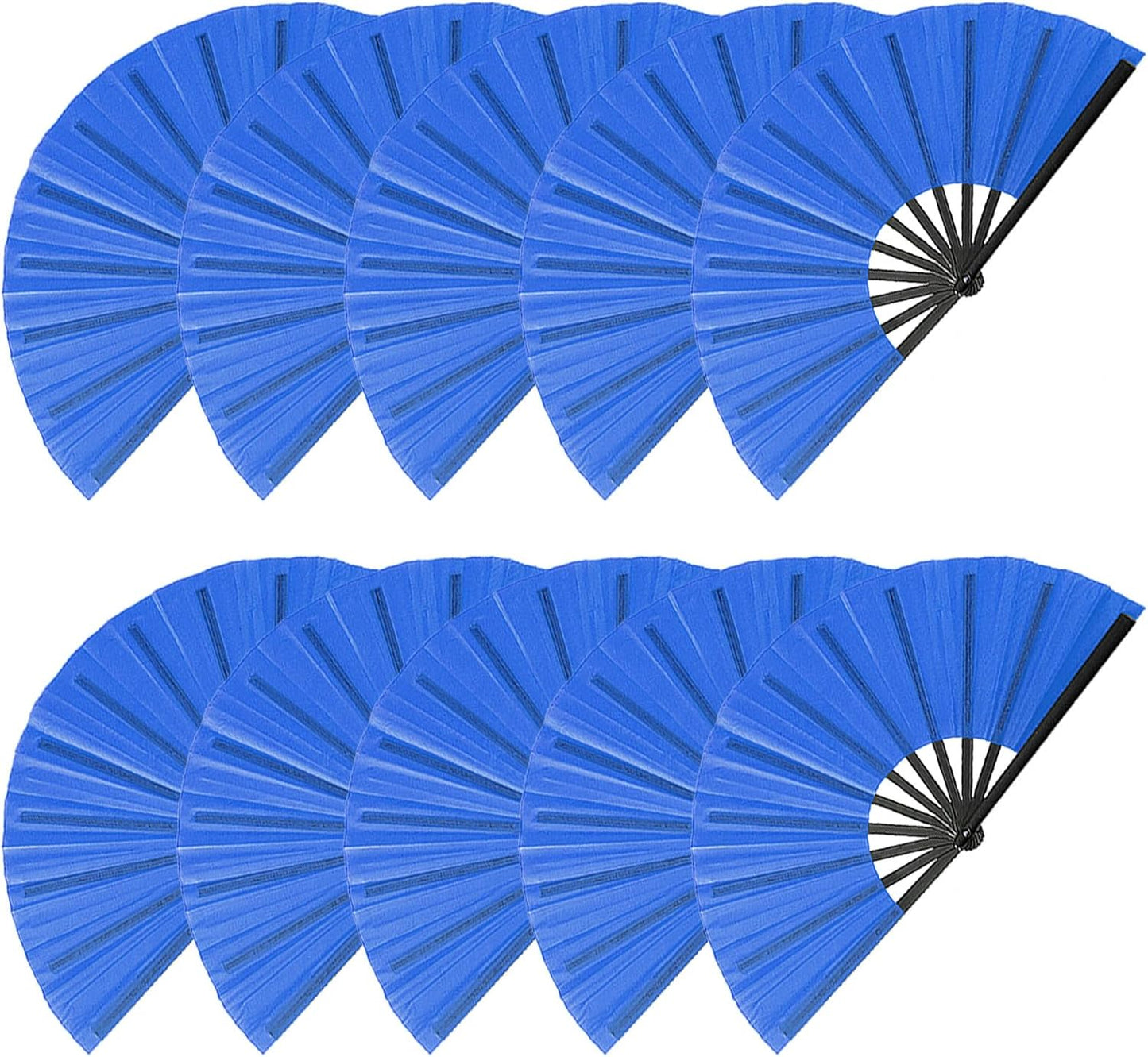 10 Pcs Loud Clap Fans for line Dancing Bulk, Chinese Kung Fu Tai Chi Large Hand Fans for Women Foldable for Festival Dance Party Popping Clacking (Navy)