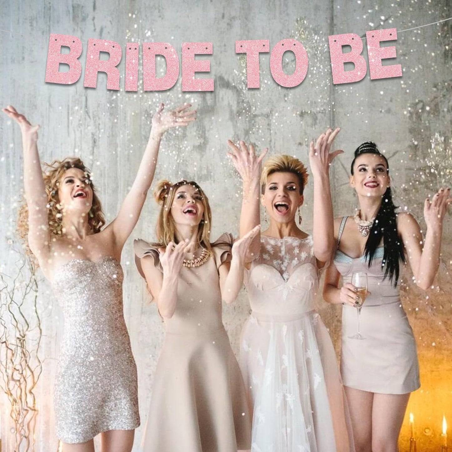 BEISHIDA 116 PCS Glitter Dark Pink DIY Letter Banner Kit Make Your Own Banner，Including 111 Letters and Numbers 3 Rope and 5 Threading Device,Customized for Birthday Graduation Wedding Party Decor