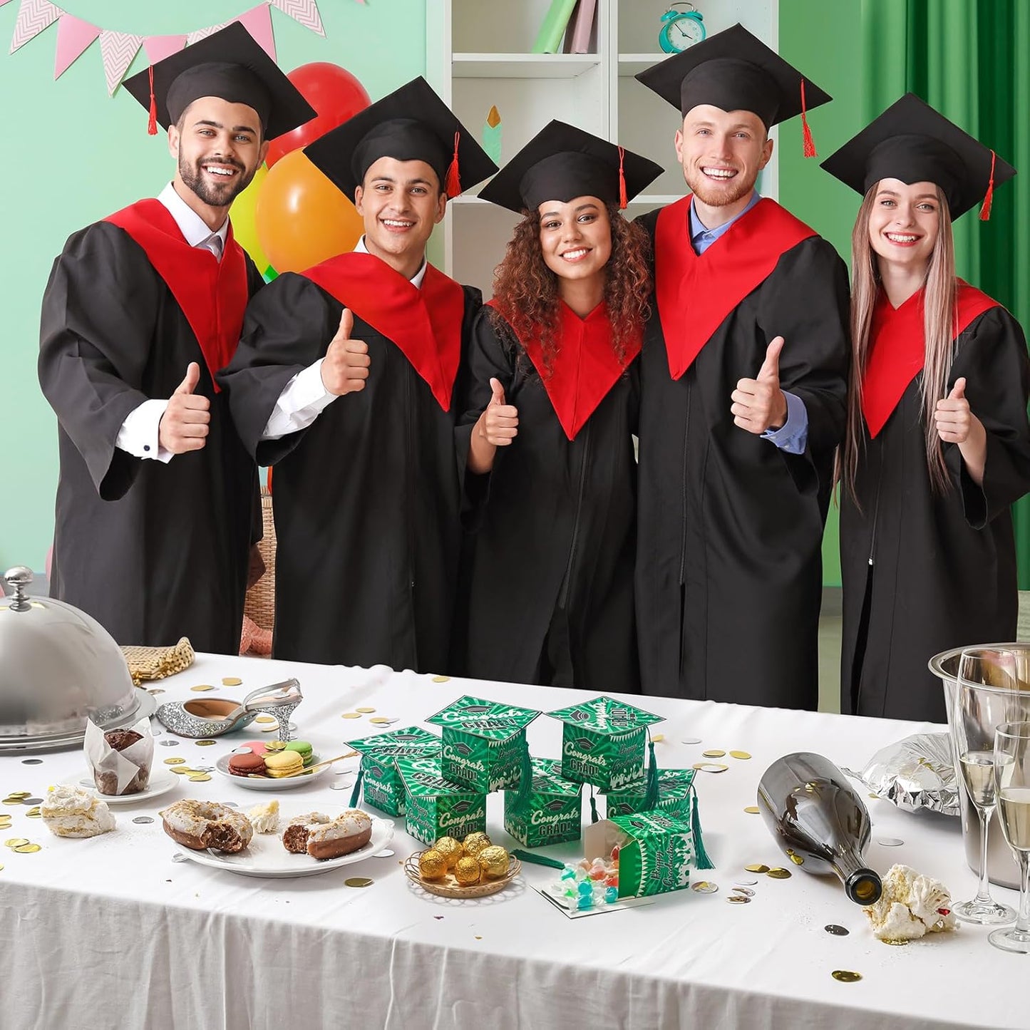 COTOPHER 36 Pack Mini Graduation Cap Gift Boxes, Class of 2025 Graduation Candy Boxes with Tassel, Small Treat Chocolate Box Centerpieces for Tables Party Decorations Graduate Favors Supplies