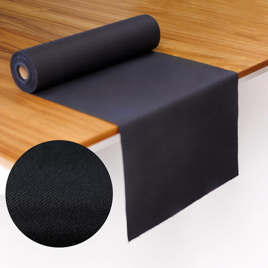 American Homestead Paper Table Runner Roll - 78 ft. Disposable Linen-Like Table Cover Roll - 20 Perforated Table Runners (16" x 48") for Parties, Weddings, and Events - Black