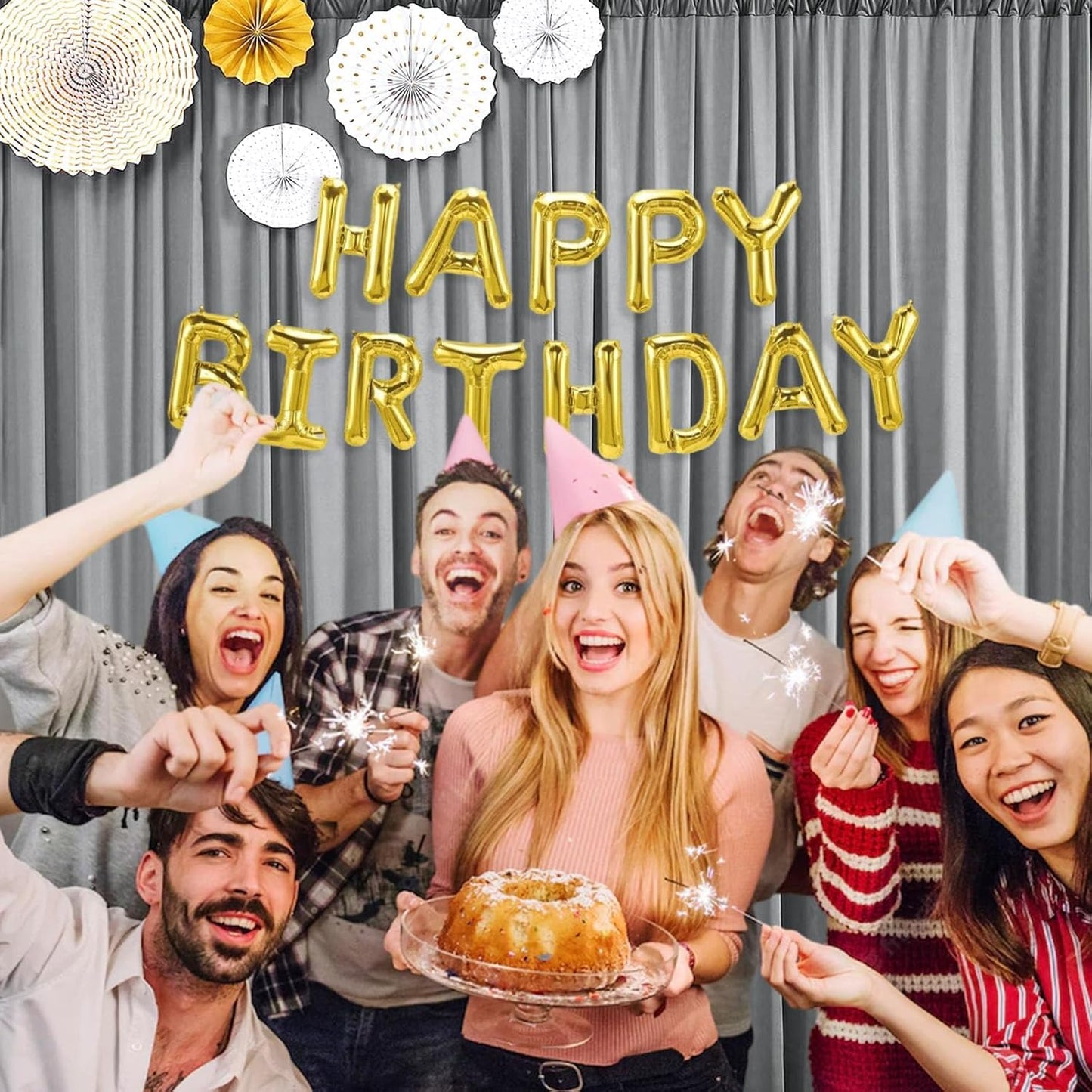 10 x 7 Feet New Dark Grey Backdrop Curtain for Partie, Background Curtains for Photoshoot, Birthday, Wedding, Halloween, Thanksgiving, Christmas, New Year Party Decorations 5Ft x 7Ft, 2 Panels