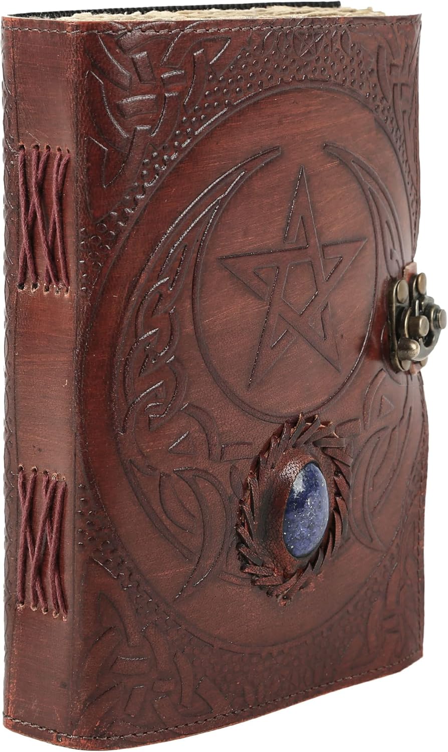 Vintage Leather Journal Handmade Buffalo Non-Refillable Deckle Edge Paper – Leather Bound Journal for Women Men Vintage C-Lock Closure Ideal for Writing & Travel for Artists