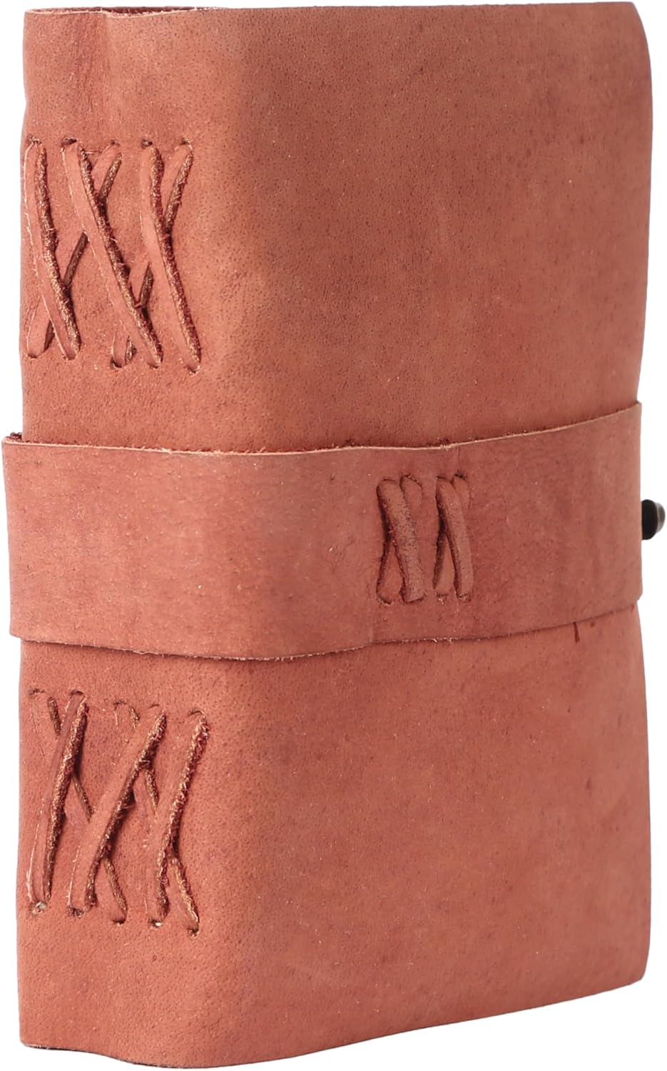 Vintage Leather Journal Handmade Buffalo Non-Refillable Deckle Edge Paper – Leather Bound Journal for Women, Men, C-Lock Closure Ideal for Writing & Travel for Artists (Sunset Peach)