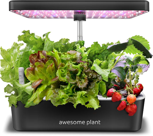 14Pro Hydroponics Growing System Kit (14 Pods), Large Indoor Herb Garden Kit with 5L Watertank, LED Grow Light, Perfect Hydroponic Gardening Gifts, Adjustable Height Up to 18.7", Black