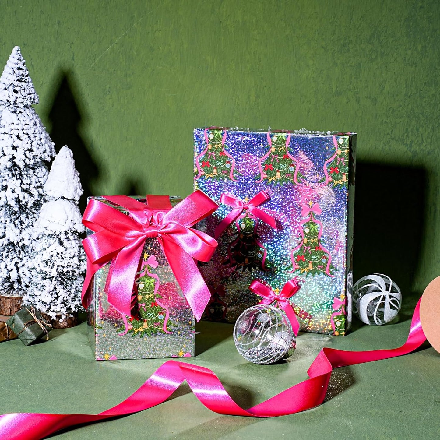 LaRibbons Hot Pink Satin Ribbon 1 Inch 25 Yards Luxury Double Faced Hot Pink Ribbon for Gift Wrapping Pink Breast Cancer Ribbons Flower Bouquet Crafts Wedding Party Christmas Decoration