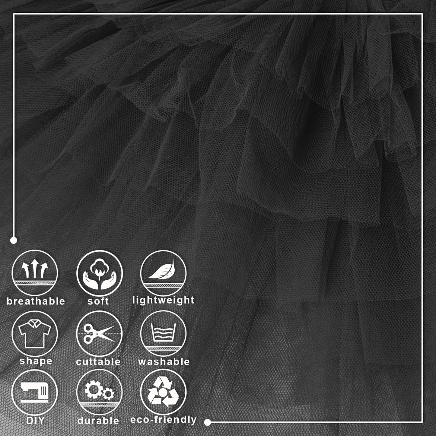 Black Tulle Fabric Roll 6 Inch X 300 FT (100 Yards) Matte Tulle Ribbon Netting Mesh Spool for DIY Tutu Skirt Wedding Bow Gift Wrapping Baby Shower Christmas Party Halloween Decorations