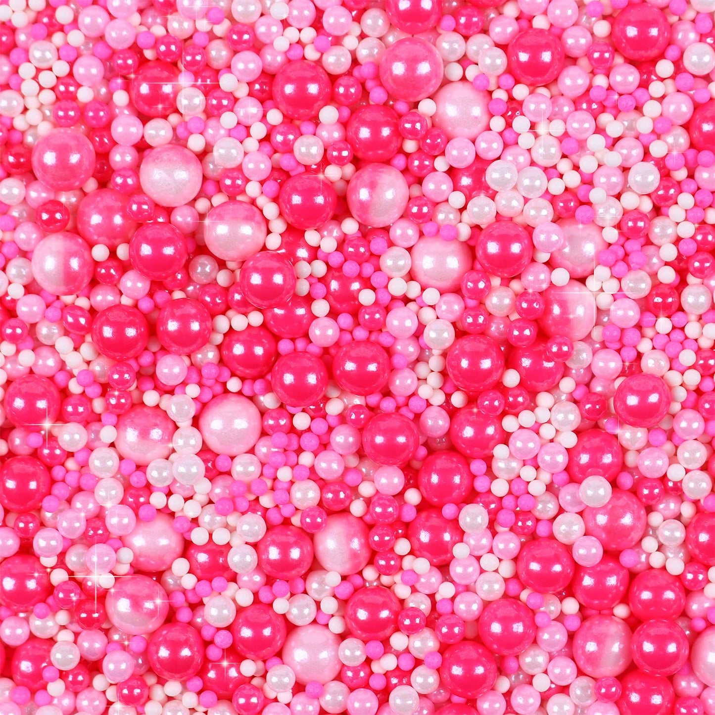 Edible Pink Sprinkles for Cake Decorating, Pearl Sprinkles, Edible Pearls, Cake Pearls for Baby Showers, Weddings, Birthdays, Gender Reveal, valentines, Mother's Day, and princess parties(120g/4.23oz)