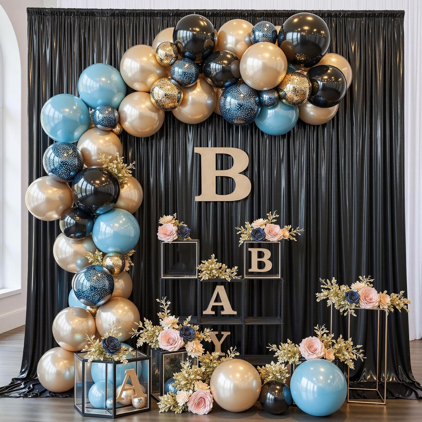 30x10 ft Wrinkle Free Black Sequin Backdrop Curtain for Parties,Thick Not Fall Glitter Wedding Drapes Backdrop,6 Panels 5x10ft Shimmer Photo Wall Back Drop Cloth for Birthday Photography Background