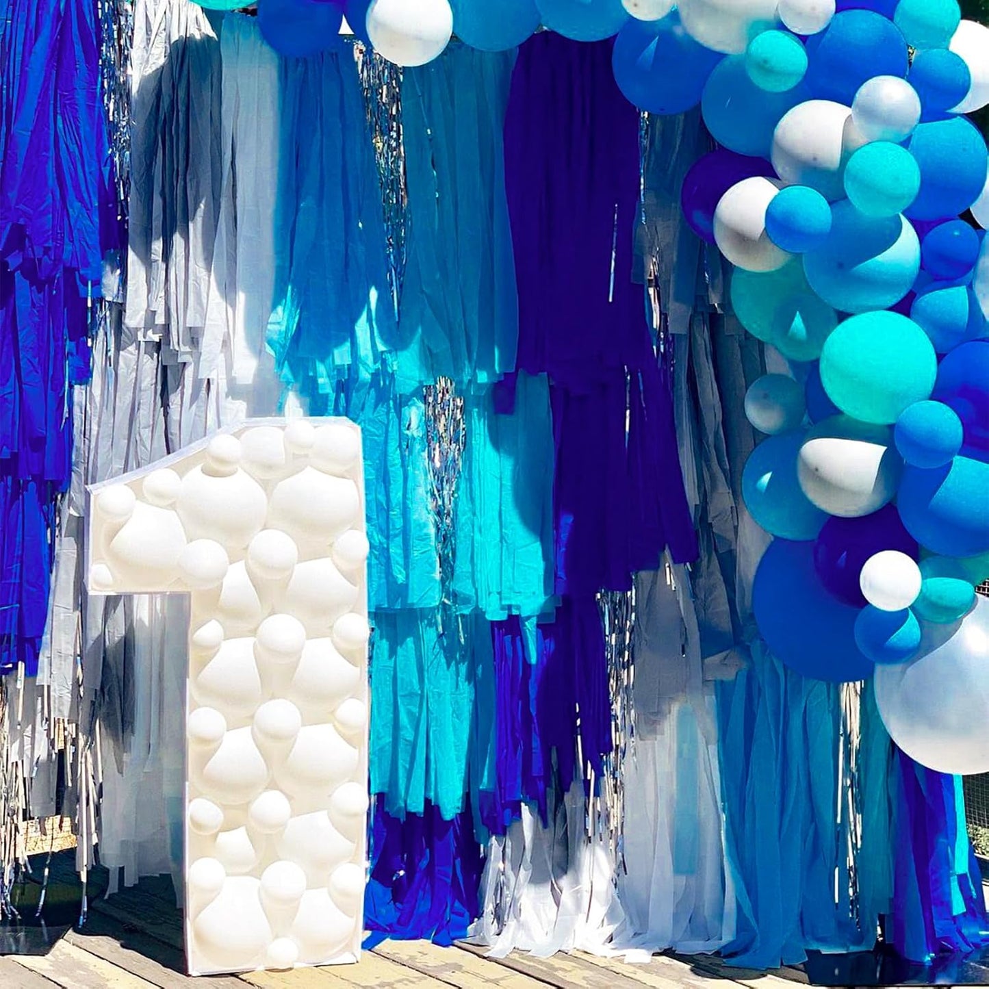 PartyWoo Blue Crepe Paper Streamers 4 Rolls 328 ft Pack of Royal Blue Crepe Paper Rolls for Graduation Wedding Baby Shower Gender Reveal Birthday Party Decorations (1.8 Inch x 82 Ft/Rolls)