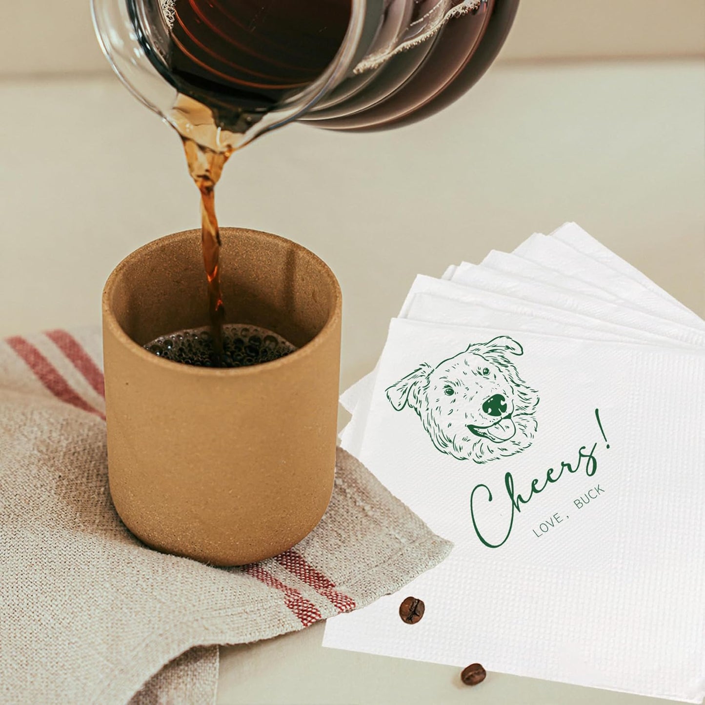 Luxury Custom Pet Wedding Cocktail Napkins, Personalized Wedding Napkins, Cocktail Bridal Shower Decor, Bridal Shower Decorations, Engagement Party Style 7