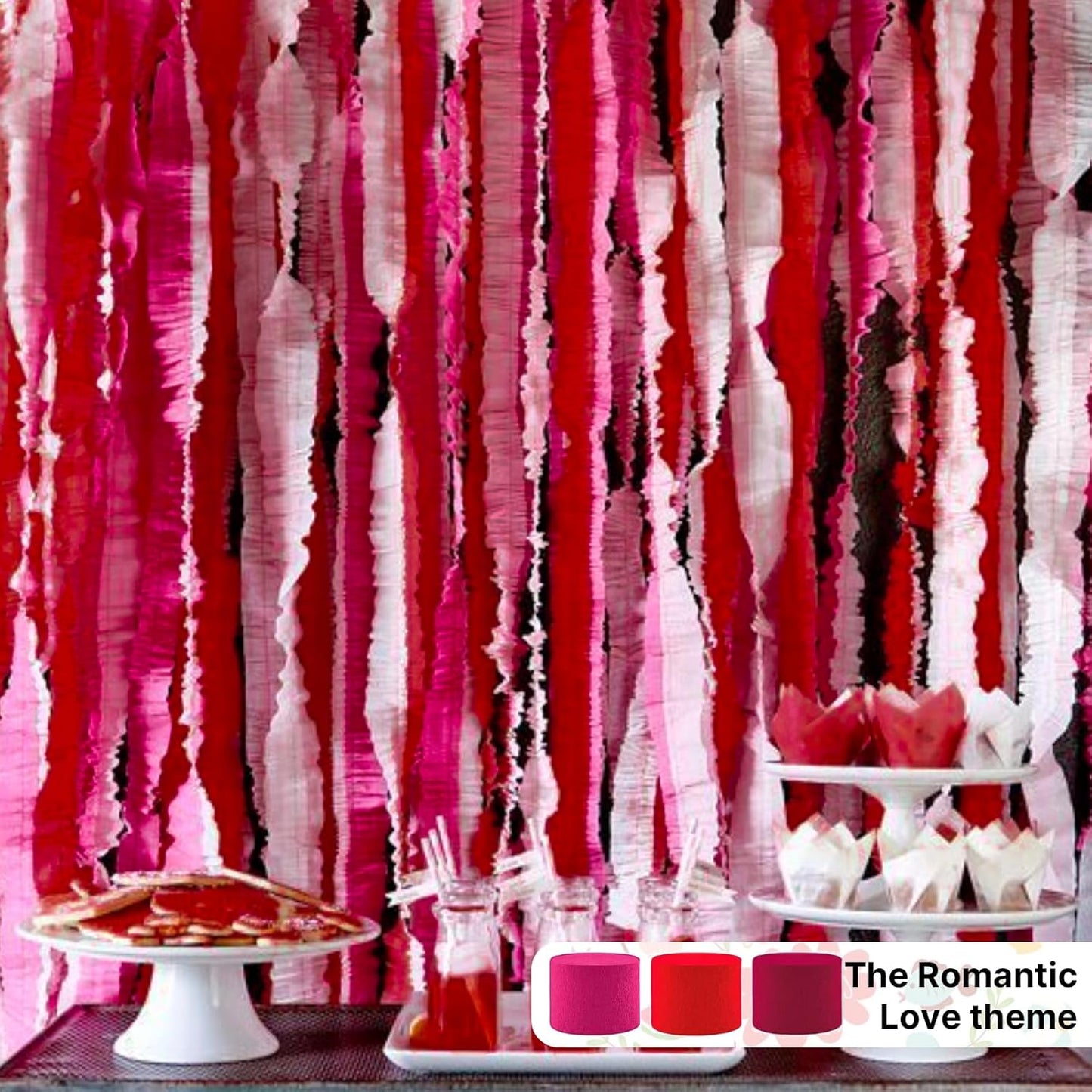 PartyWoo Burgundy Crepe Paper Streamers 4pcs 328ft Pack of Maroon Crepe Paper Streamers for Graduation Wedding Engagement Birthday Bachelorette Citizenship Strawberry Theme Party Decorations