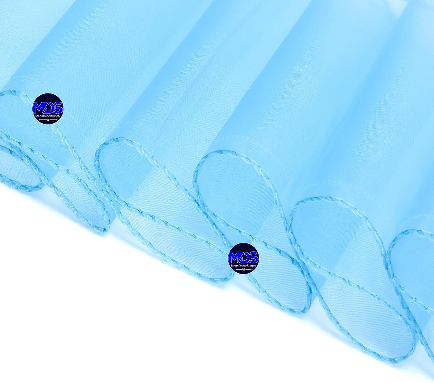 MDS Pack of 125 PCS Organza Chair Sashes Wider Dining Chair Bows Ribbon Tie Back for Wedding Party Birthday Bridal Shower Reception Event Banquet Home Chair Cover Decoration - Baby Blue